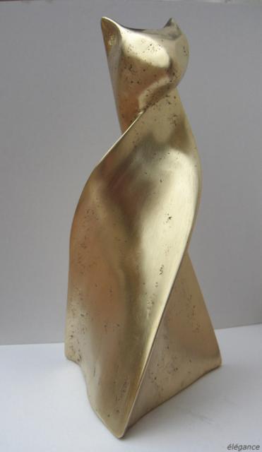 sculpture bronze: chat, Flore de Valicourt
