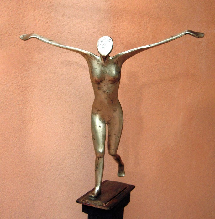 la résolue (fille d'icare) sculpture bronze, flore de valicourt