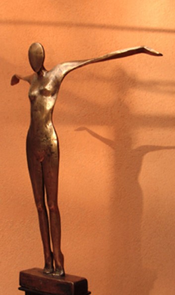 l'indécise (fille d'icare) sculpture bronze, flore de valicourt