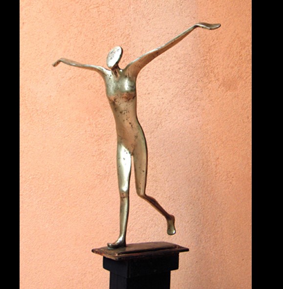 la résolue (fille d'icare) sculpture bronze, flore de valicourt